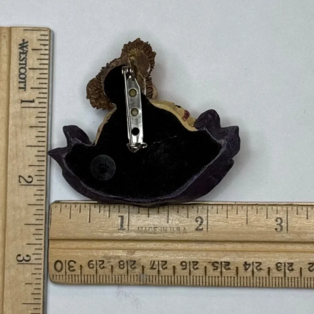 Vintage Make Em Laugh Bear Clown Pin Brooch OTRC 2000 Handcrafted by Boyds Bear